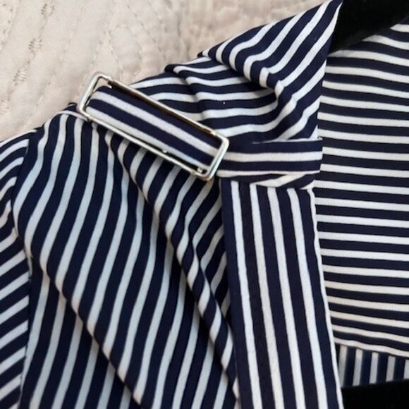 Zara Navy and White Striped Shirt - Picture 3 of 9